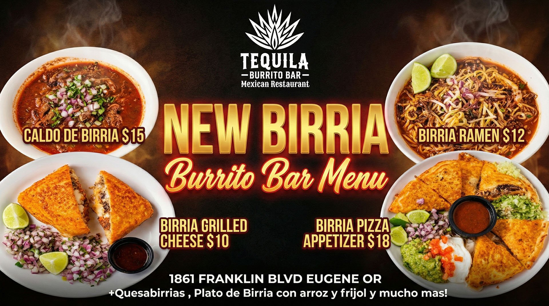 Birria Burrito Menu